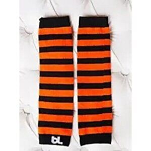 Halloween Footless Leg Warmers Baby‎ Girl New Leggings Knit Striped Orange Black